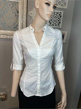 Zara White tuxedo style Shirt